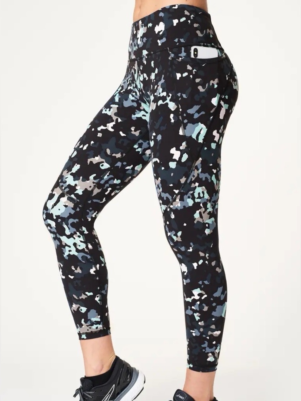 Sweaty Betty 7/8 Blue Lagoon Camo Legging (Small)